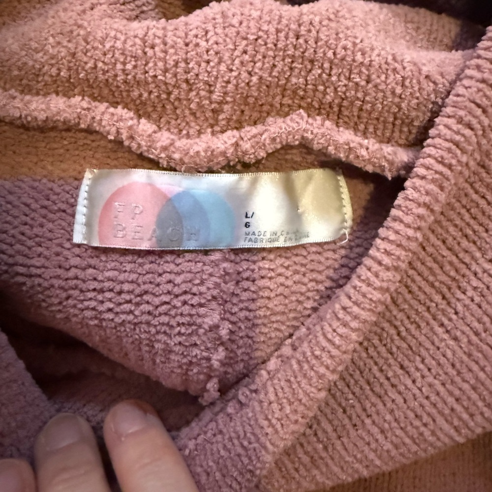 FP Beach Mauve Oversized Hooded Sweatshirt size Large - Picture 4 of 4
